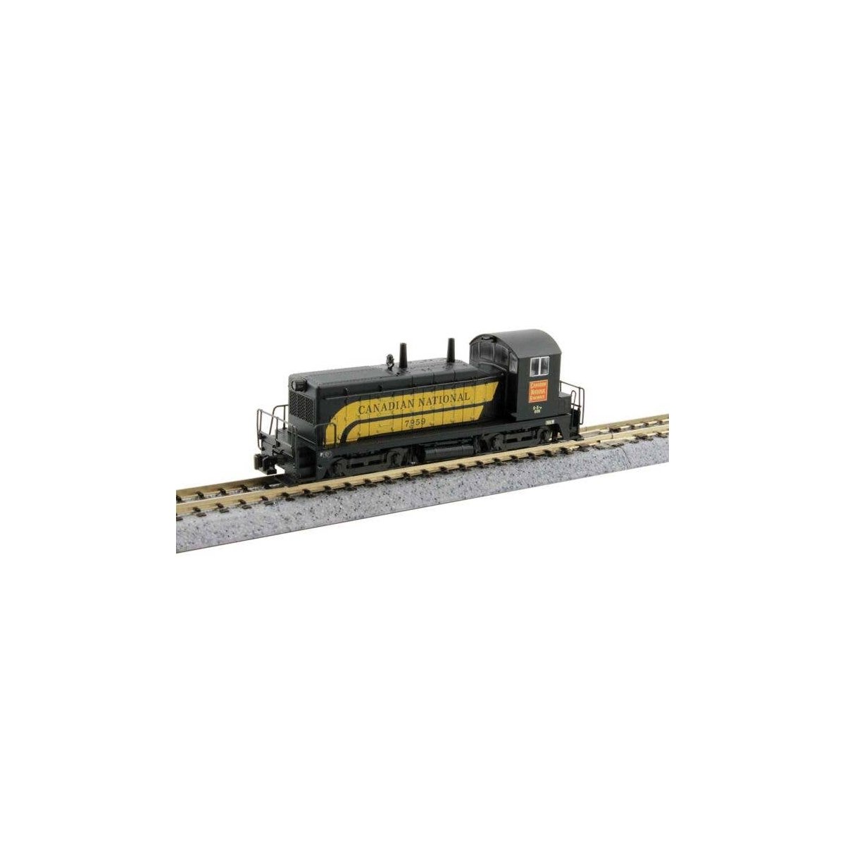 EMD NW2 - Sound and DCC -- Canadian National 7959 (black, yellow), N, Kato USA Inc 1764391S