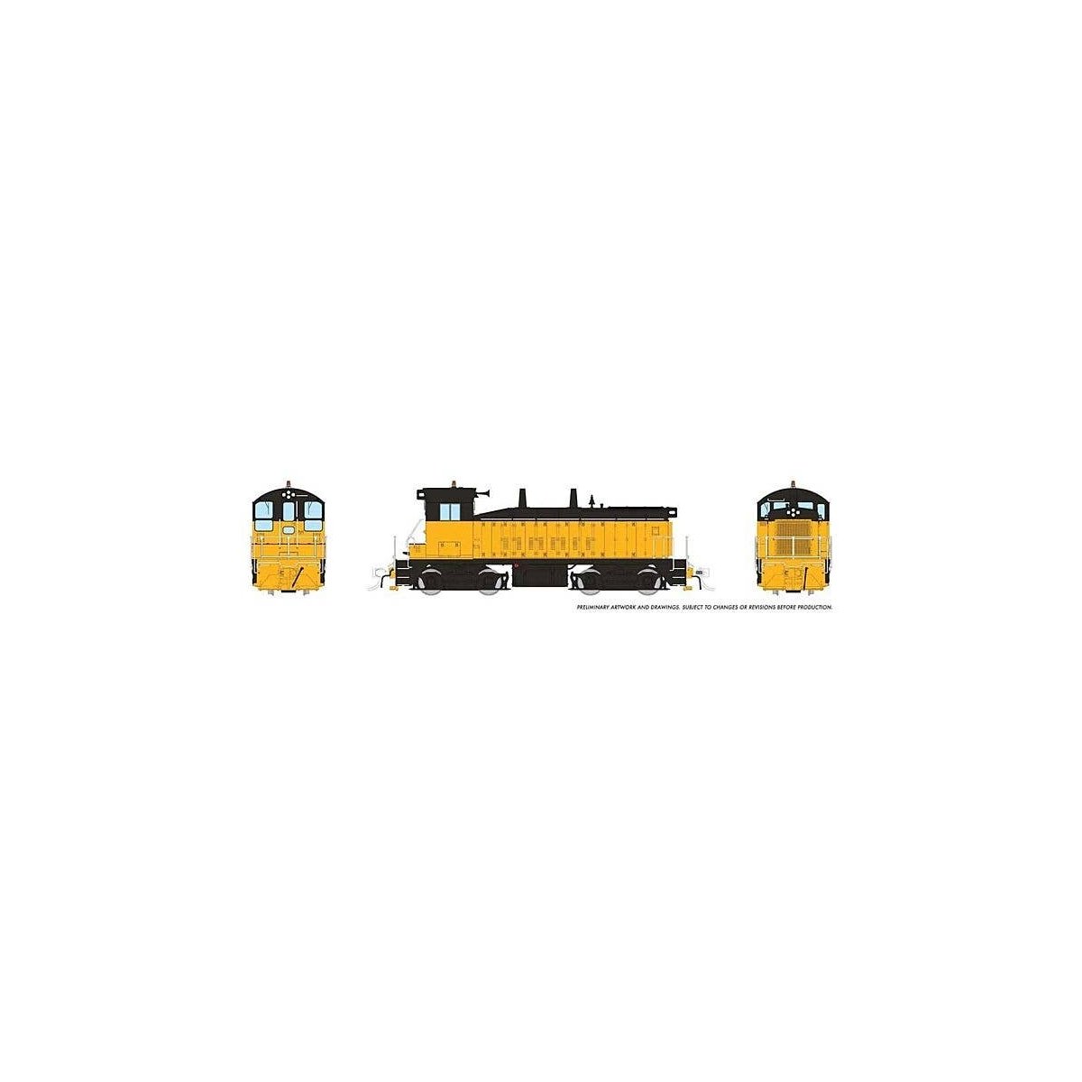 EMD SW9 - ESU LokSound and DCC -- Painted, Unlettered (yellow, black), HO, Rapido Trains Inc 27599