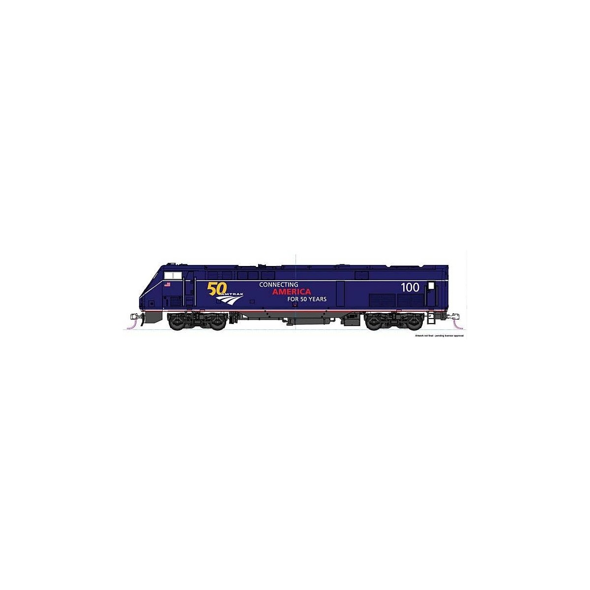 GE P42 Genesis - LokSound and DCC -- Amtrak 100 (50th Anniversary Scheme, Midnight Blue), HO, Kato USA Inc 376113LS