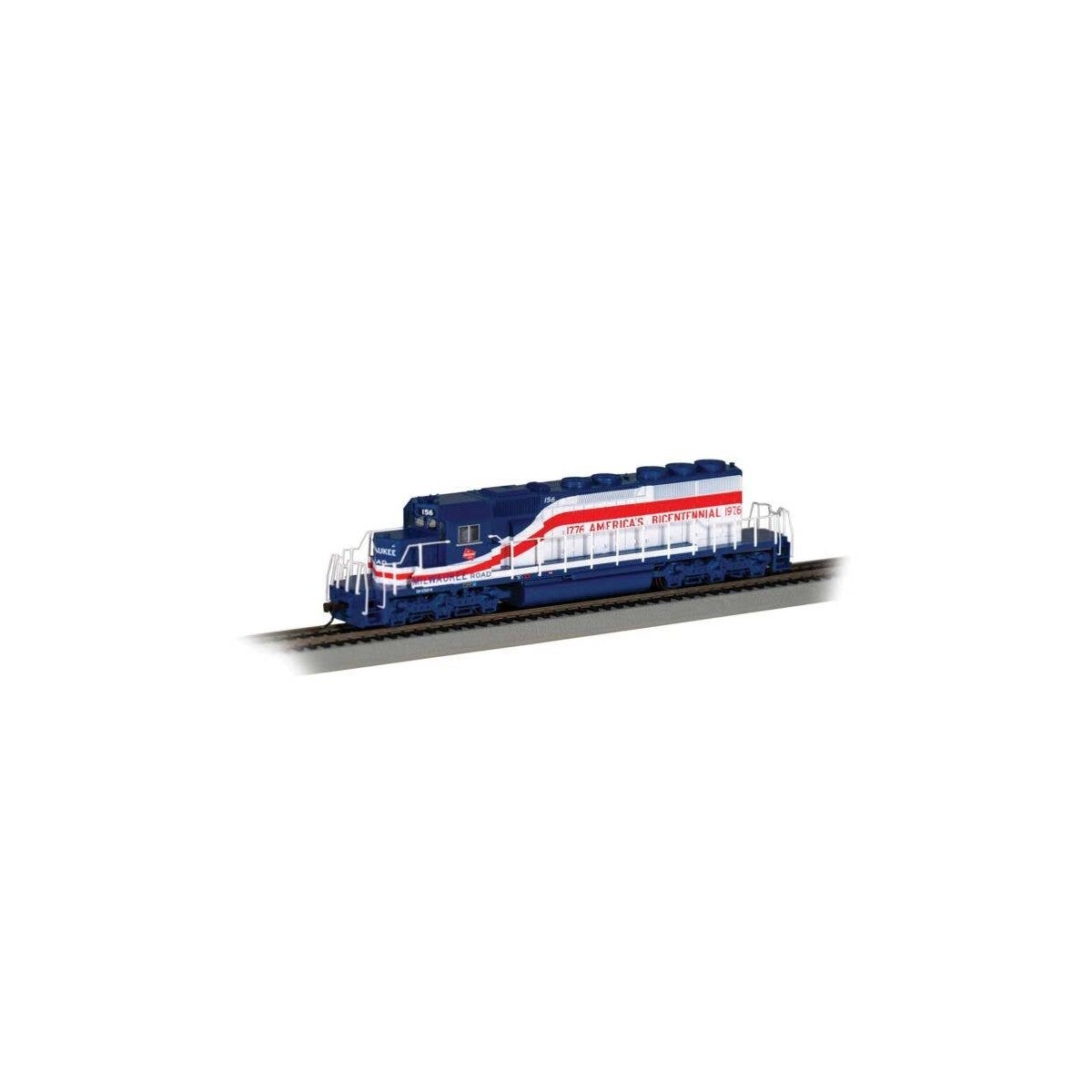 EMD SD40-2 - Sound and DCC - Sound Value -- Milwaukee Road 156 (Bicentennial, white, red, bl, HO, Bachmann Industries 67208