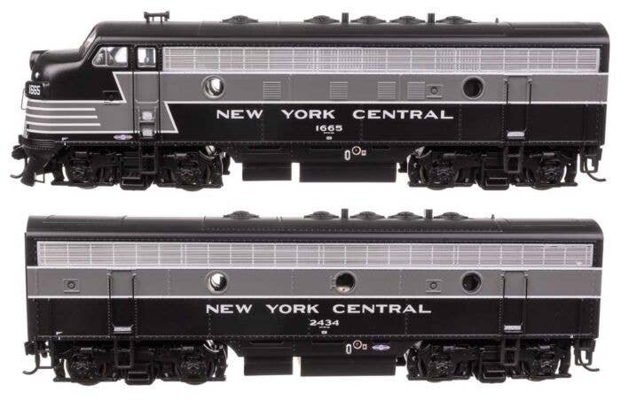 EMD F7 A-B Set - Standard DC -- New York Central 1665/2434, HO, WalthersMainline 11410