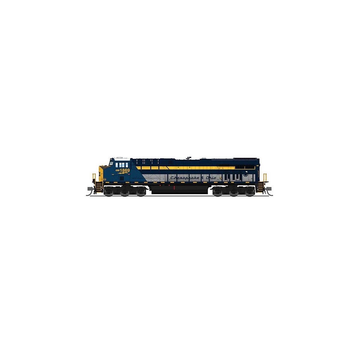 GE ES44AC GEVO - Sound and DCC - Paragon4(TM) -- CSX 1869 (Chesapeake & Ohio Heritage, bl, N, Broadway Limited Imports 9886