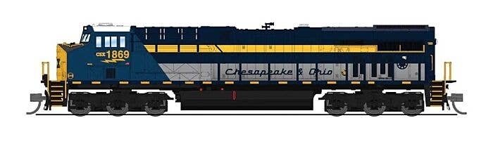 GE ES44AC GEVO - Sound and DCC - Paragon4(TM) -- CSX 1869 (Chesapeake & Ohio Heritage, bl, N, Broadway Limited Imports 9886