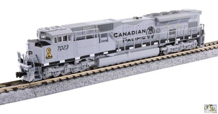 EMD SD70ACU - DCC -- Canadian Pacific 7023 (Military Heritage, gray, black, yellow ribbon), N, Kato USA Inc 1768544DCC
