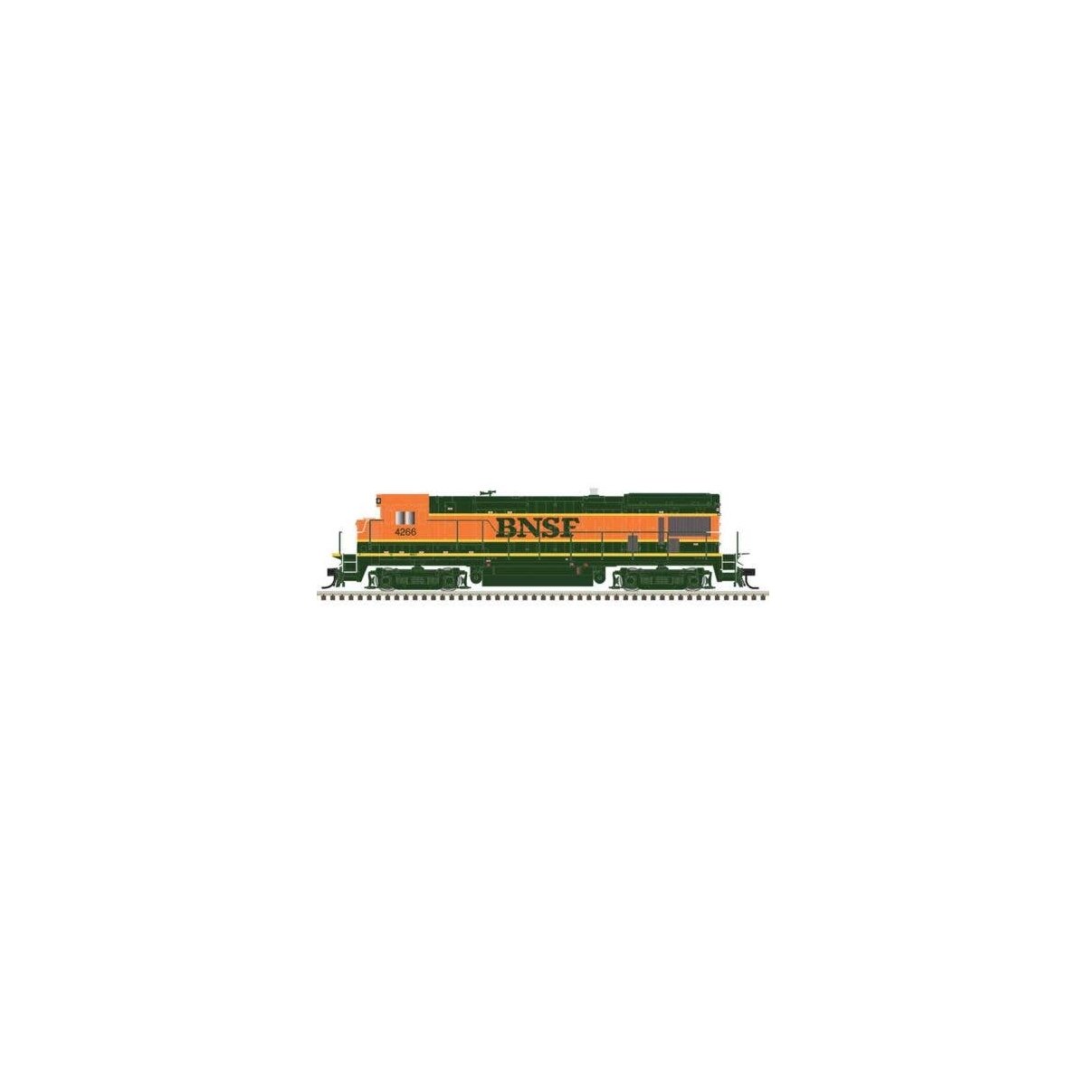 GE B23-7 Low Nose - Standard DC - Master(R) Silver -- BNSF Railway 4266 (H1, orange,, HO, Atlas Model Railroad Co. 10004696