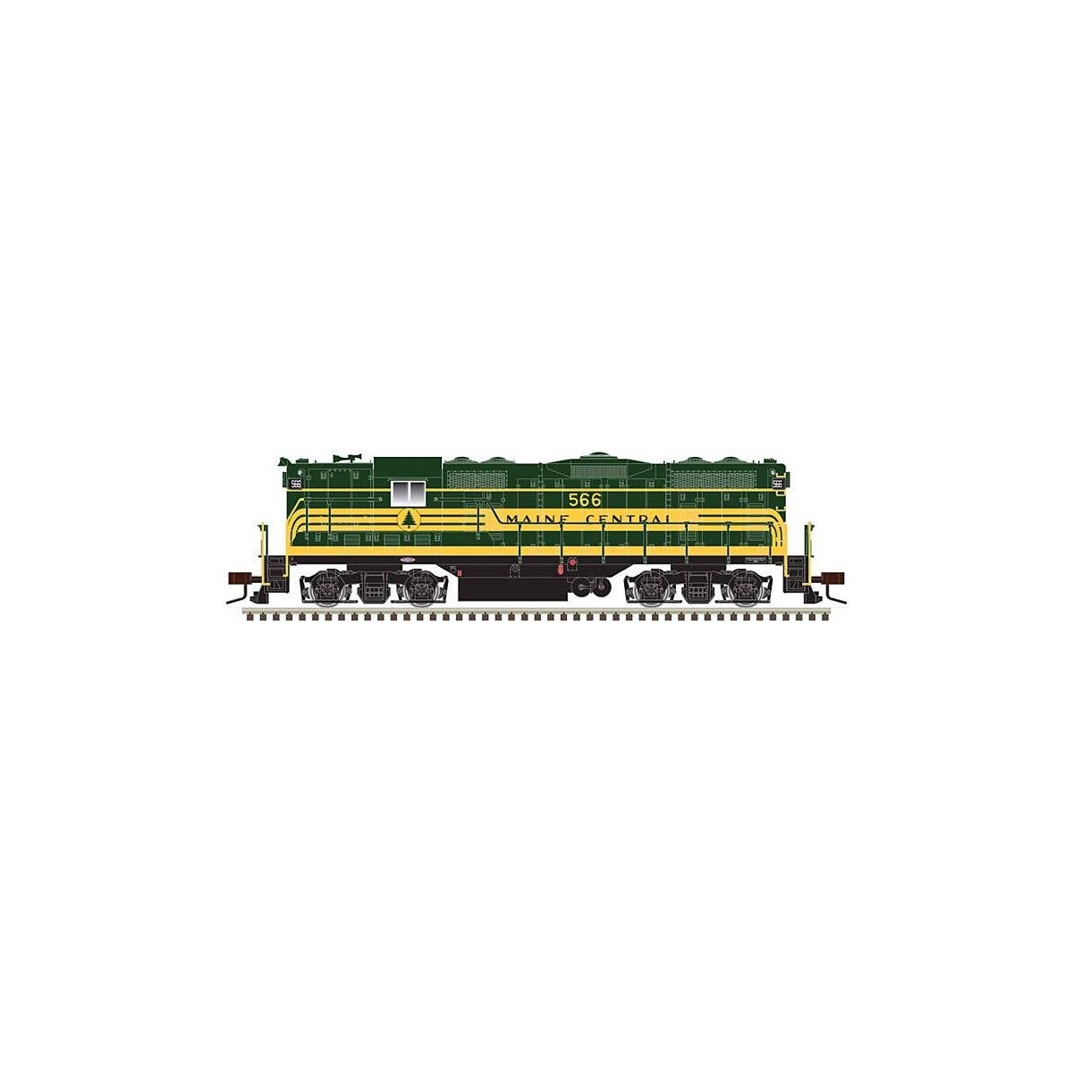 EMD GP7 - Standard DC - Classic(R) Silver -- Maine Central 568 (green, gold), HO, Atlas Model Railroad Co. 10003934