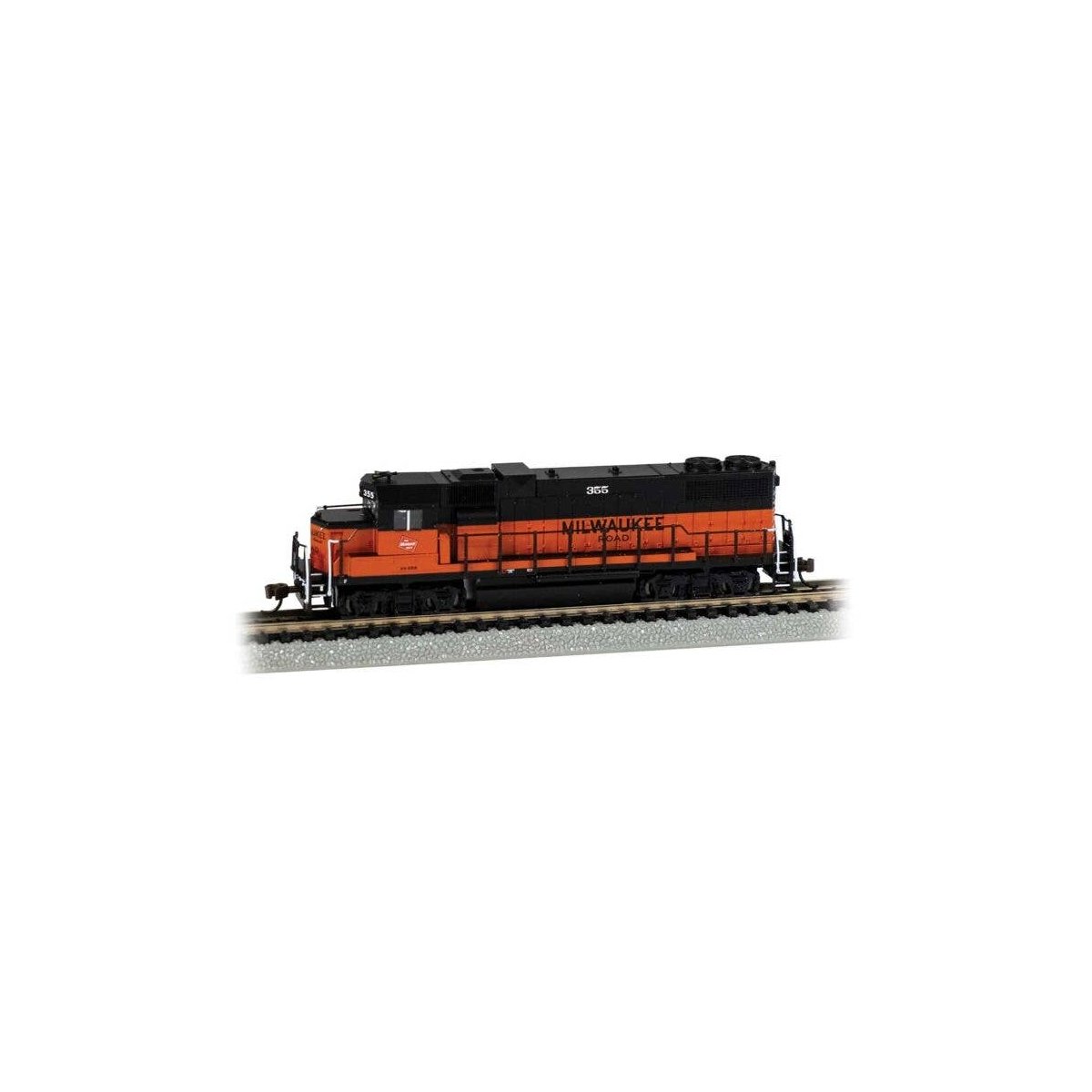 EMD GP38-2 No Dynamic Brakes - Standard DC -- Milwaukee Road 355 (orange, black), N, Bachmann Industries 61753