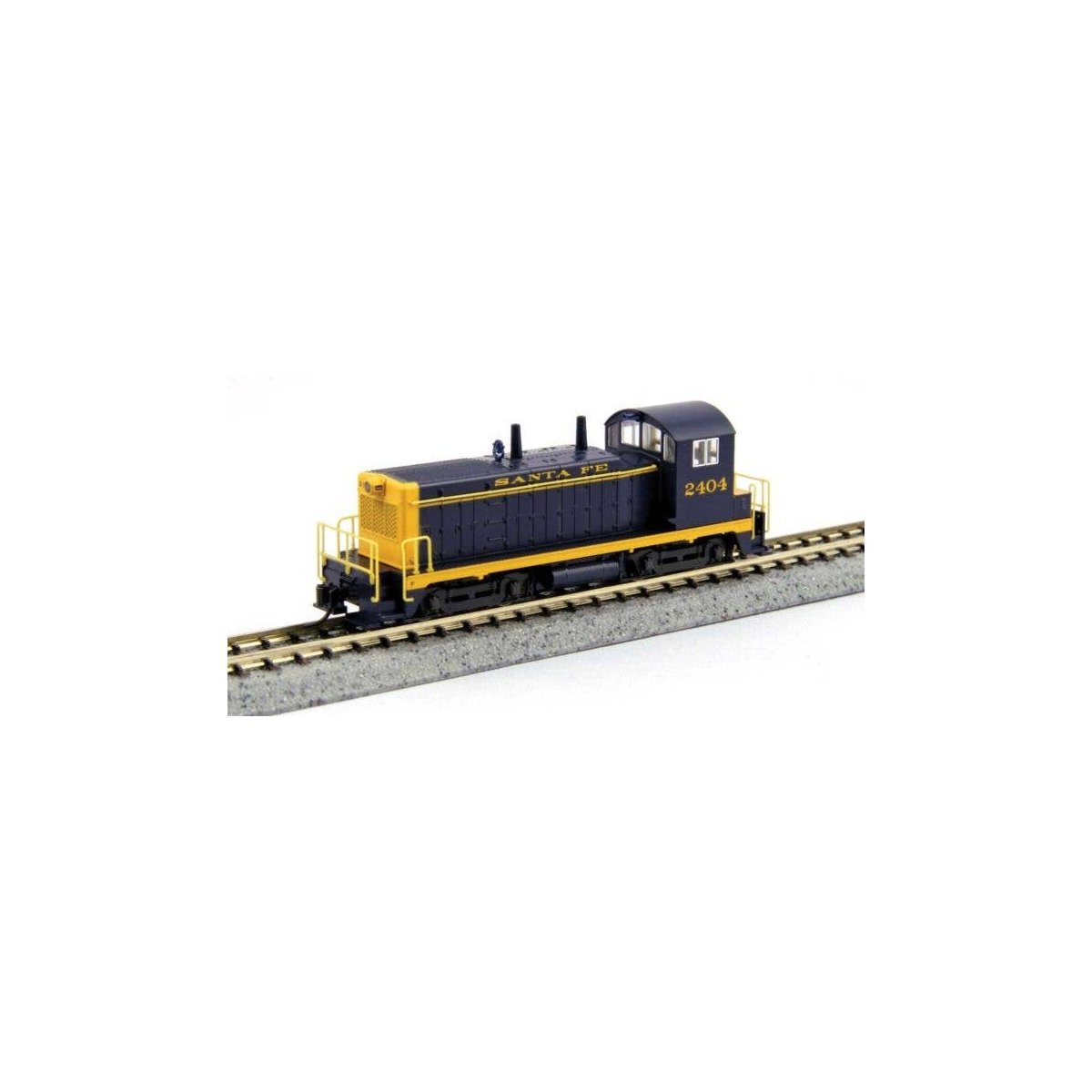 EMD NW2 - Standard DC -- Santa Fe 2414 (Pinstripe, blue, yellow), N, Kato USA Inc 1764376