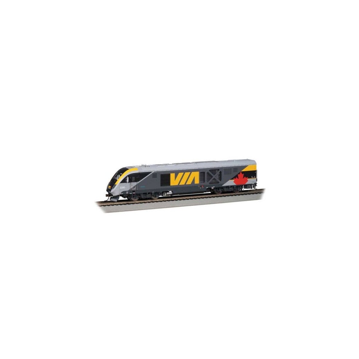 Siemens SC-42 Charger - WowSound(R) and DCC -- VIA Rail Canada 2200 (gray, yellow, red), HO, Bachmann Industries 69001