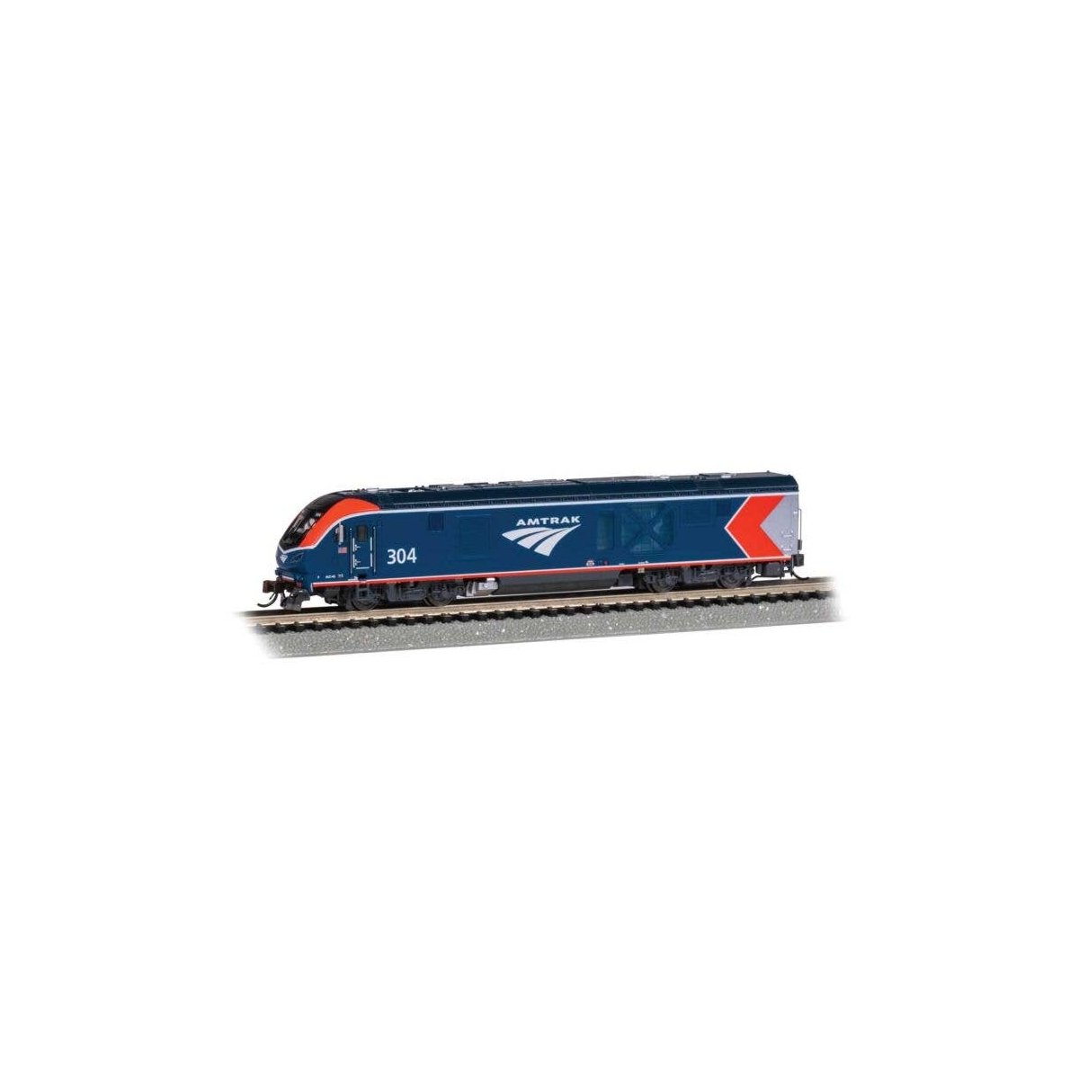 Siemens ALC-42 Charger - TCS WOWSound(R) and DCC -- Amtrak 304 (Phase VI, blue, red, silver, , N, Bachmann Industries 68355