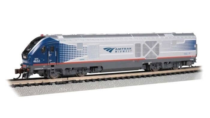 Siemens SC-44 Charger - Sound and DCC -- Amtrak 4632 (Midwest silver, blue, red), N, Bachmann Industries 67952