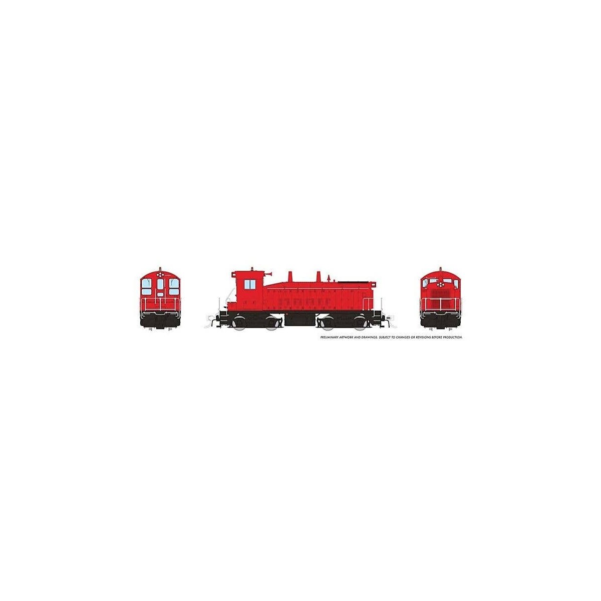 EMD SW9 - ESU LokSound and DCC -- Painted, Unlettered (red, black), HO, Rapido Trains Inc 27598