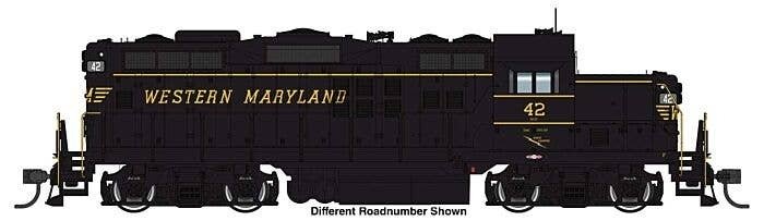 EMD GP9 Phase II - LokSound 5 Sound and DCC -- Western Maryland 41 (black, Speed Lettering), HO, WalthersProto 42736