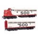 EMD FP7 & F7B Standard DC -- Soo Line 2501A & 2501C (white, red, black), HO, WalthersProto 49555