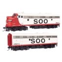EMD FP7 & F7B Standard DC -- Soo Line 2501A & 2501C (white, red, black), HO, WalthersProto 49555