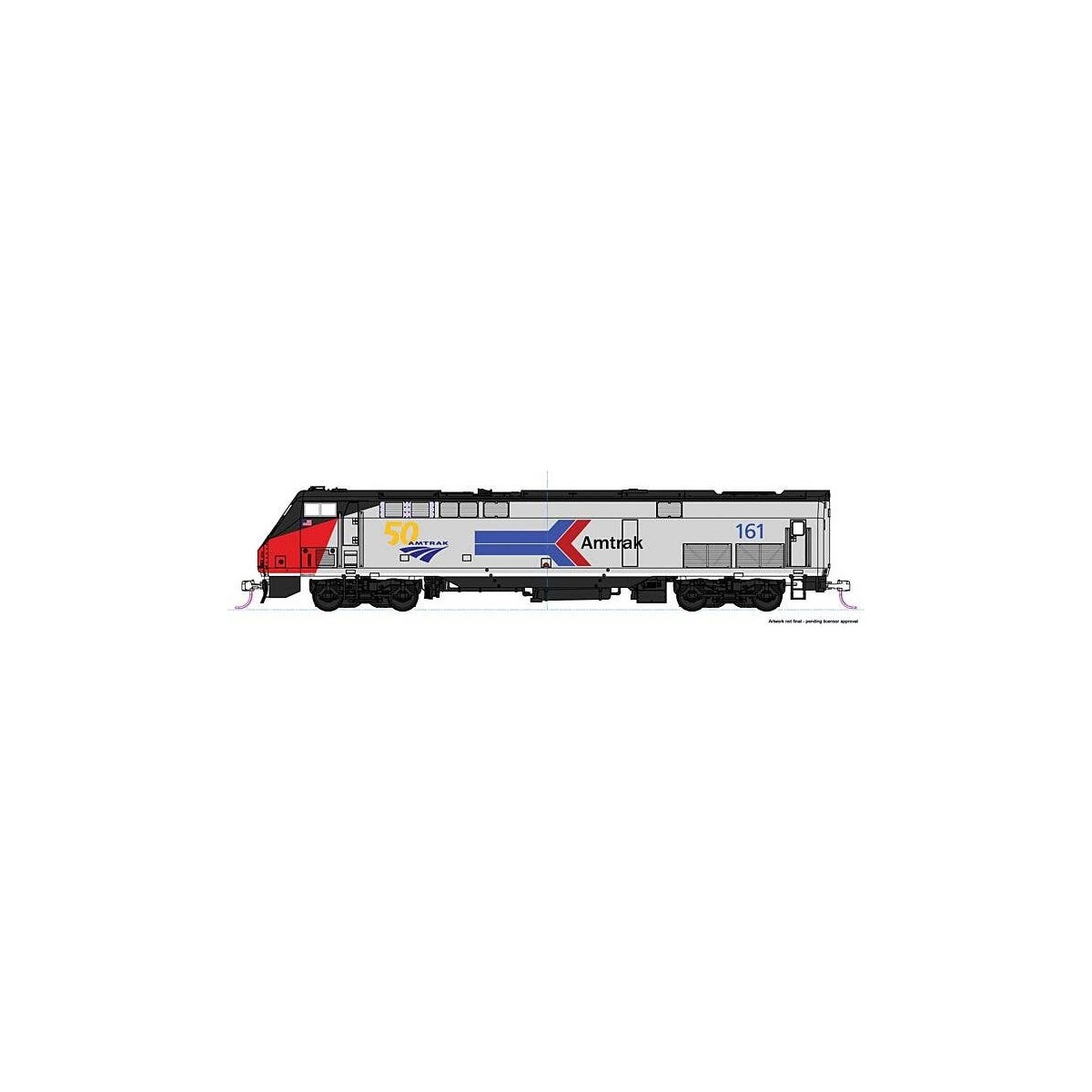 GE P42 Genesis - LokSound and DCC -- Amtrak (50th Anniversary Scheme, Phase I, silver, red, blac, HO, Kato USA Inc 376114LS