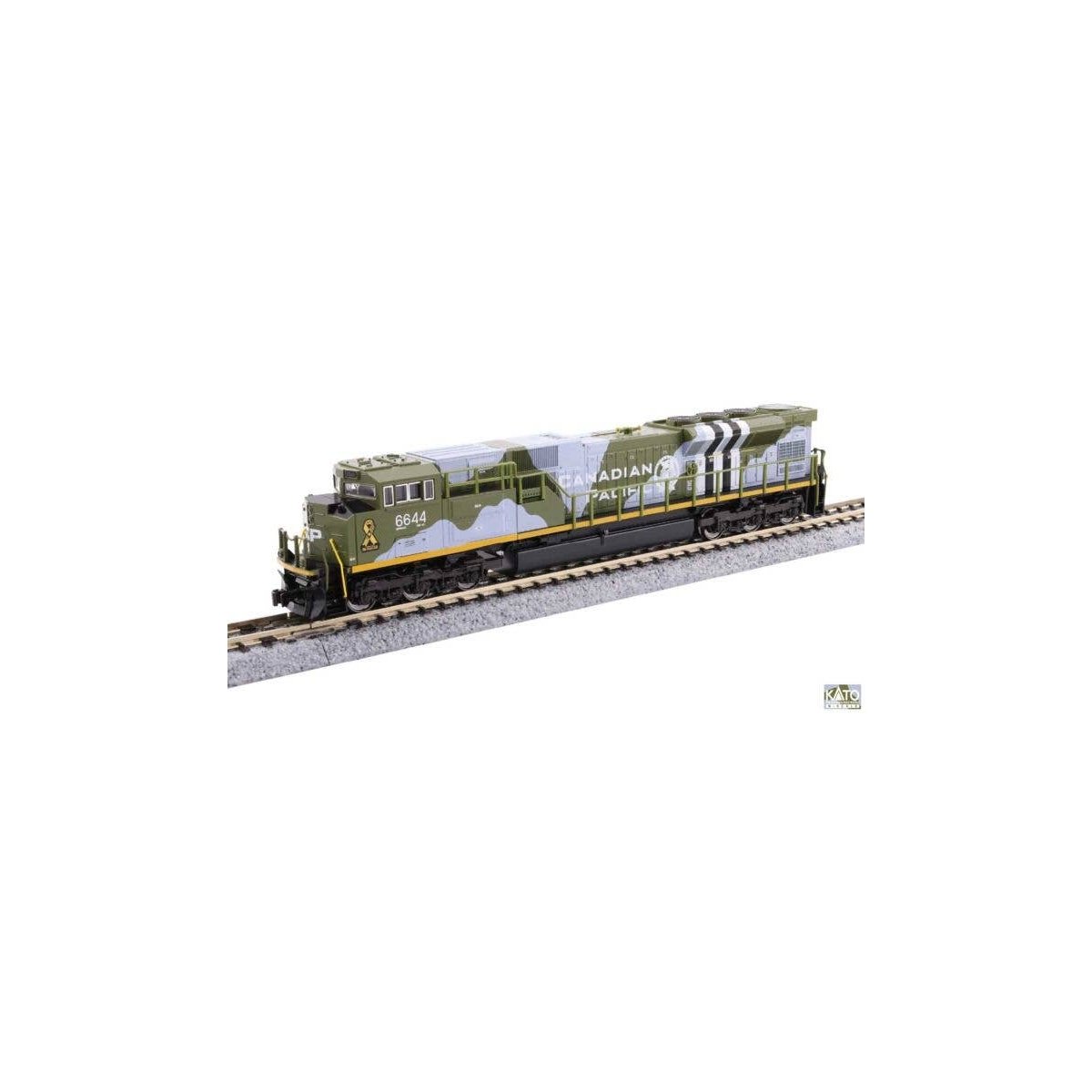 EMD SD70ACU - DCC -- Canadian Pacific 6644 (Military Heritage, D Day, green camouflage), N, Kato USA Inc 1768540DCC
