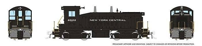 EMD SW9 - Standard DC -- New York Central 8922 (As-Delivered, black, white), HO, Rapido Trains Inc 27090