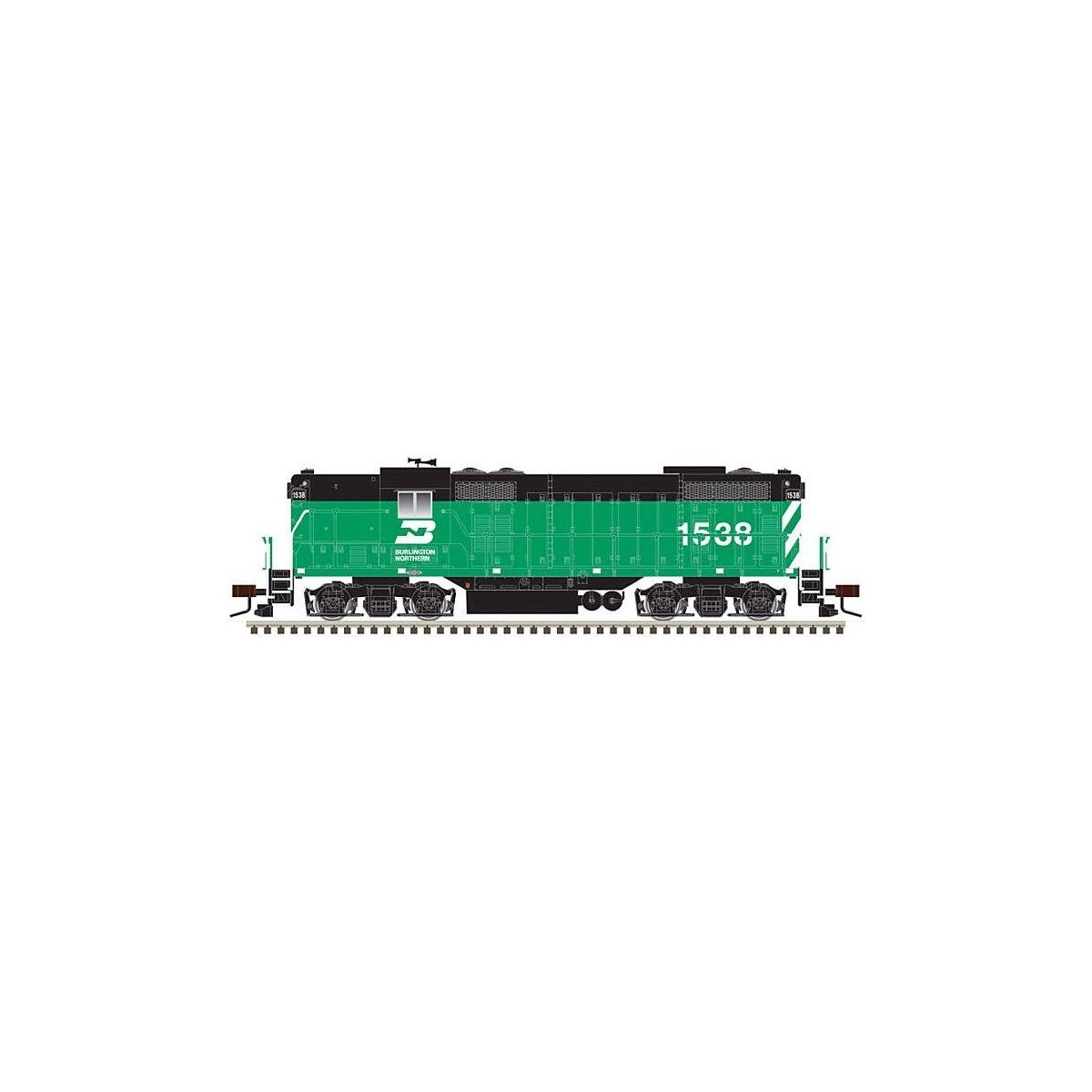EMD GP7 - Standard DC - Classic(R) Silver -- Burlington Northern 1554 (Cascade Green, HO, Atlas Model Railroad Co. 10003943