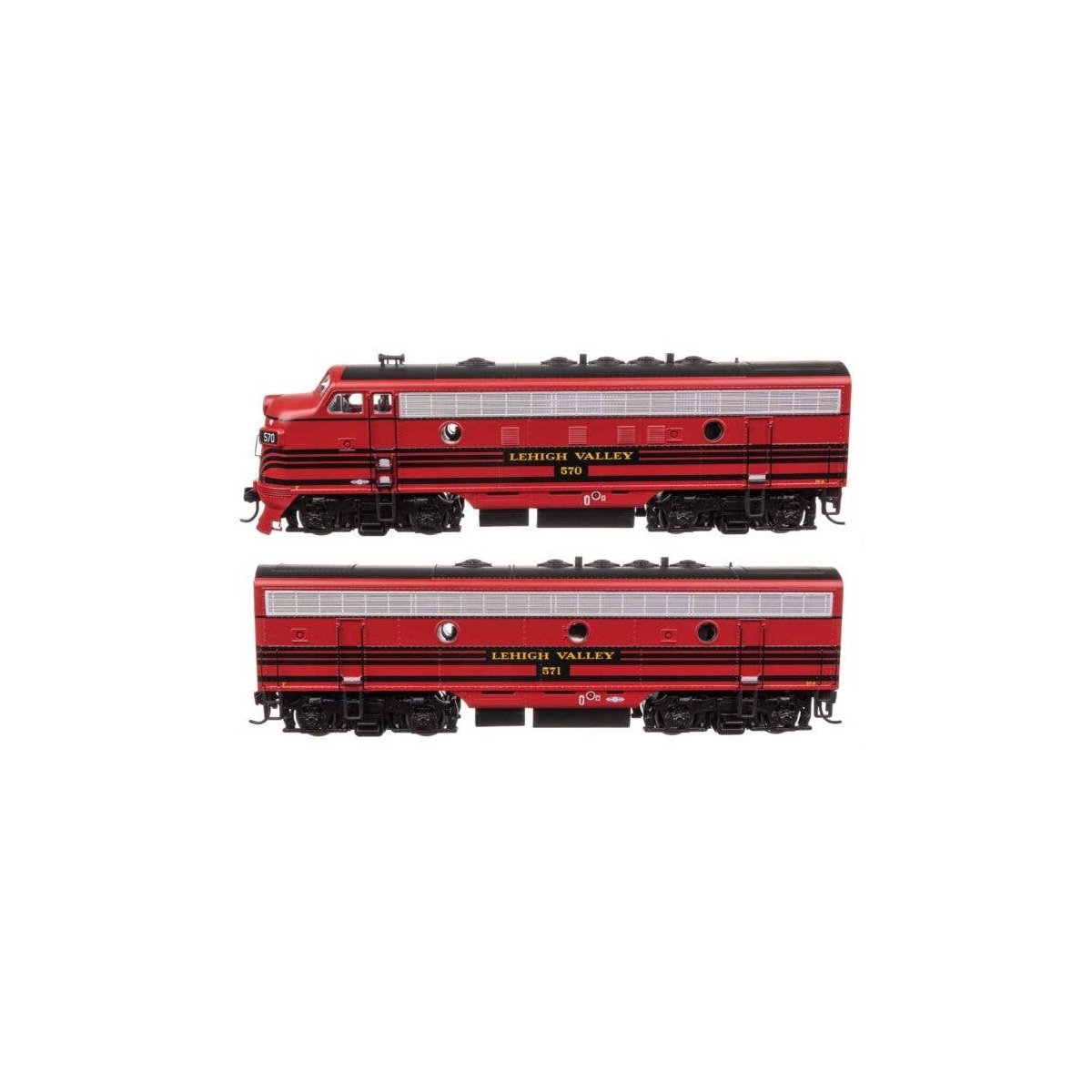 EMD F7 A-B Set - Standard DC -- Lehigh Valley 570/571, HO, WalthersMainline 11407