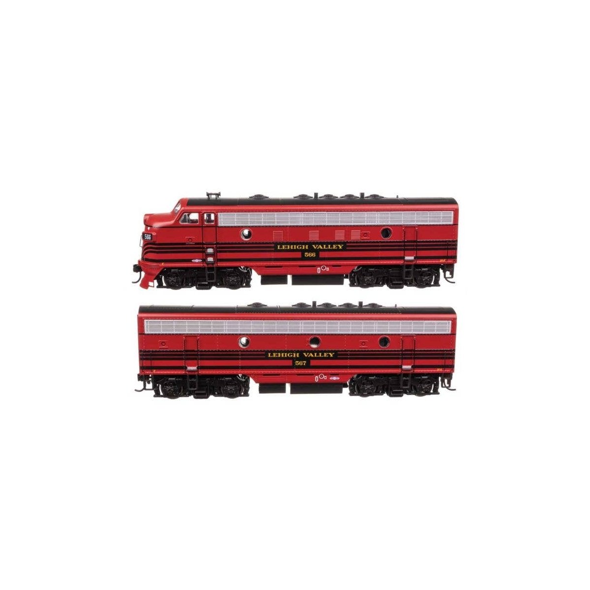 EMD F7 A-B Set - Standard DC -- Lehigh Valley 566/567, HO, WalthersMainline 11406