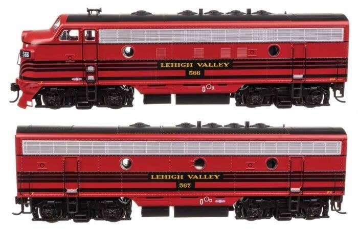 EMD F7 A-B Set - Standard DC -- Lehigh Valley 566/567, HO, WalthersMainline 11406