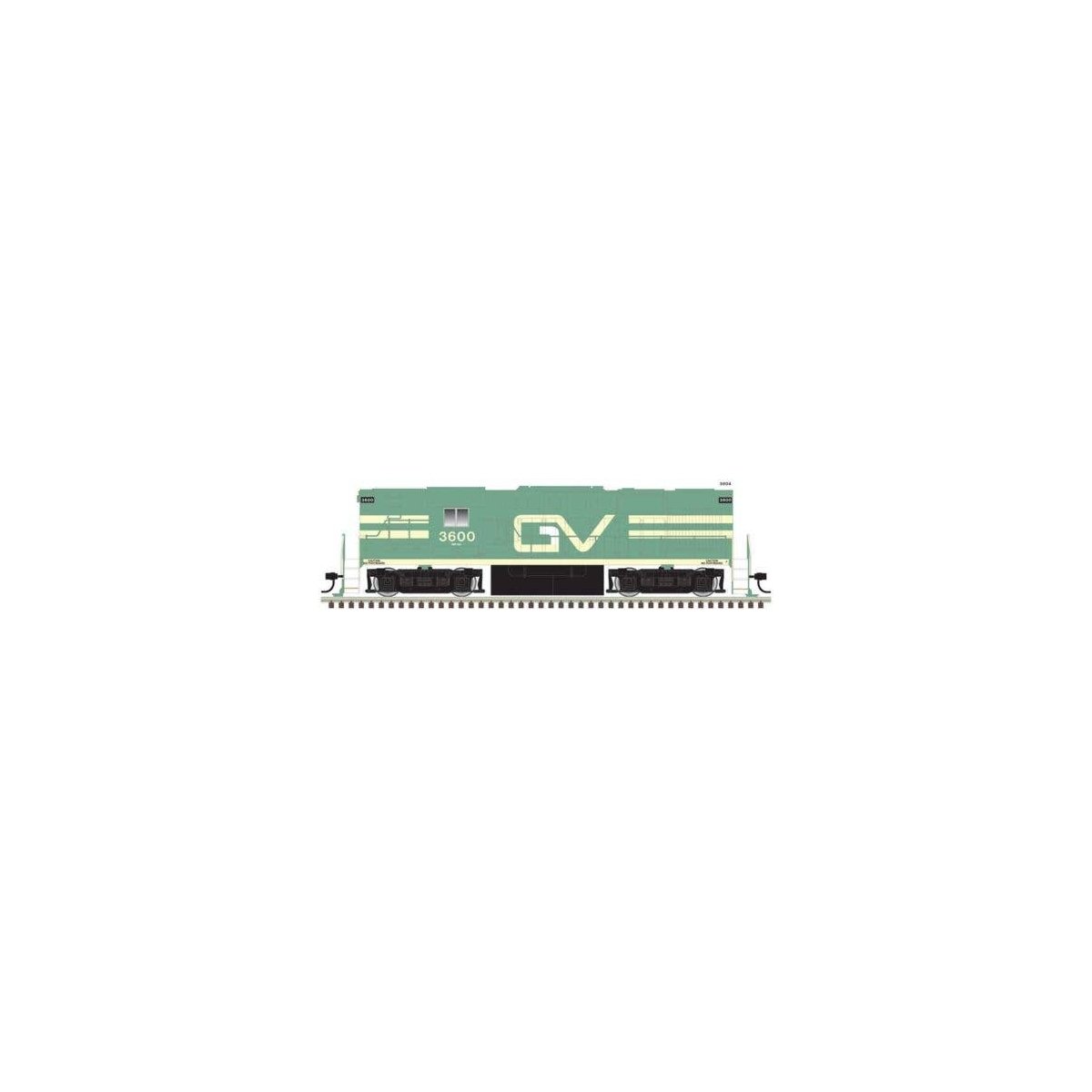 Alco RS11 - Standard DC - Classic Silver -- Genessee Valley 3600 (green, yellow), HO, Atlas Model Railroad Co. 10004522