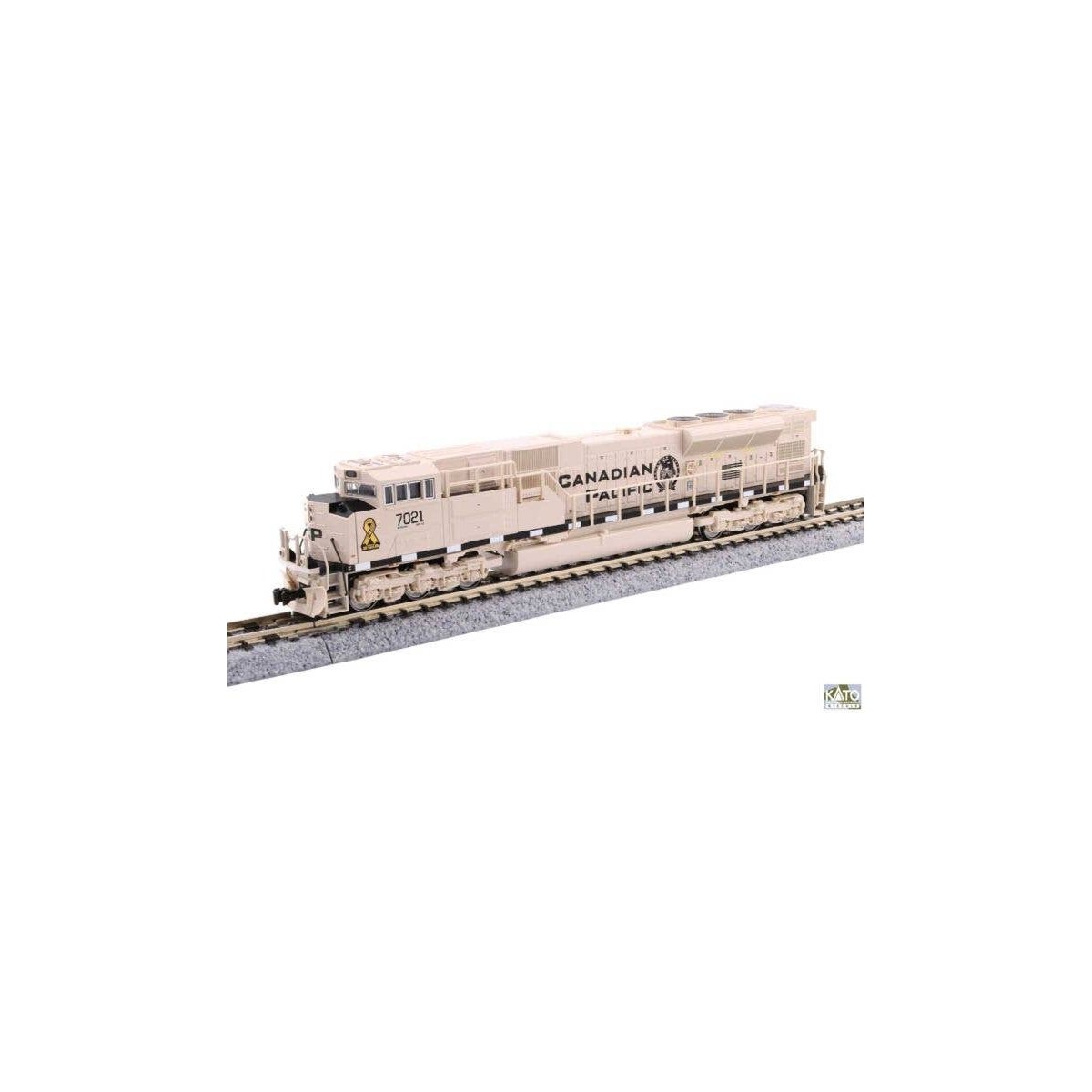 EMD SD70ACU - Standard DC -- Canadian Pacific 7021 (Military Heritage beige, black, Yellow Ribbon), N, Kato USA Inc 1768542