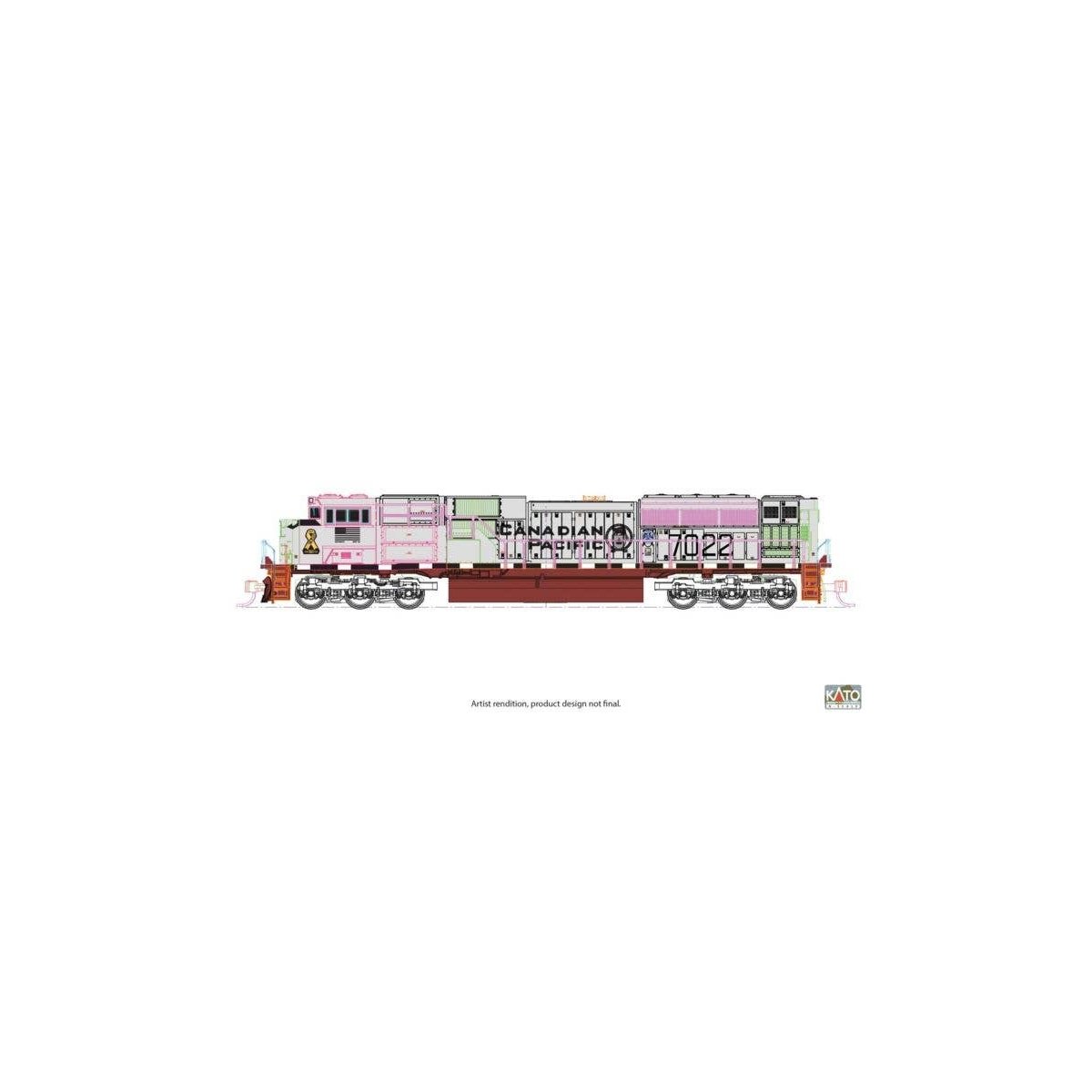 EMD SD70ACU - Standard DC -- Canadian Pacific 7022 (Military Heritage, Navy, gray, black, maroon, , N, Kato USA Inc 1768543