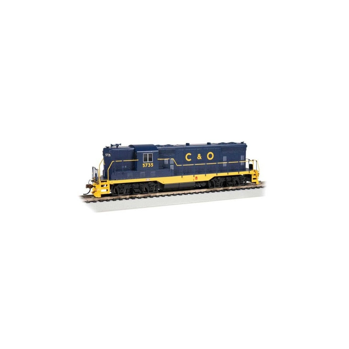 EMD GP7 - Standard DC -- Chesapeake & Ohio 5735 (blue, yellow Sans Serif C&O), HO, Bachmann Industries 69102