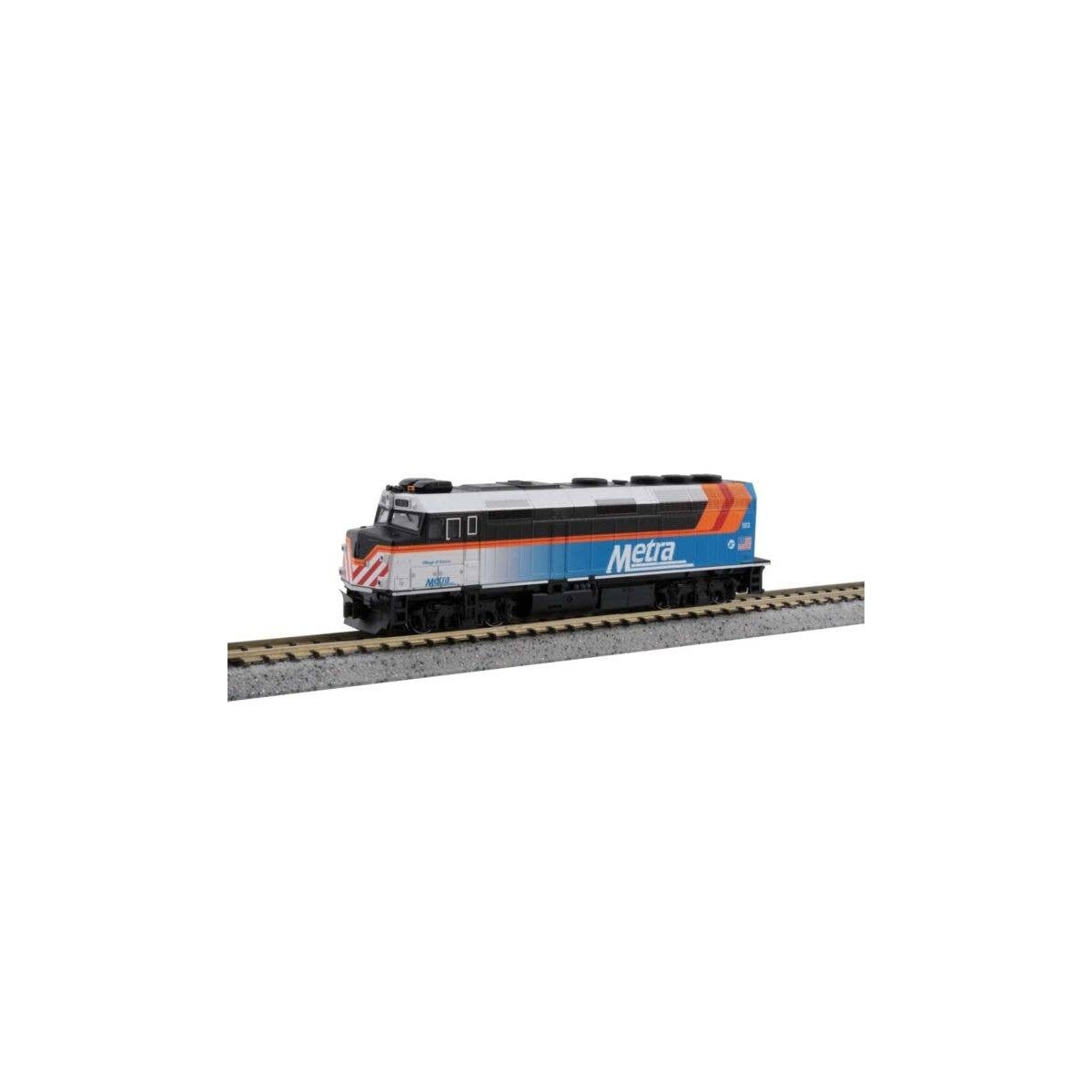 EMD F40PH Commuter Version - Standard DC -- Metra 183 Village of Itasca (2018 Scheme, blue, gray, , N, Kato USA Inc 1769108