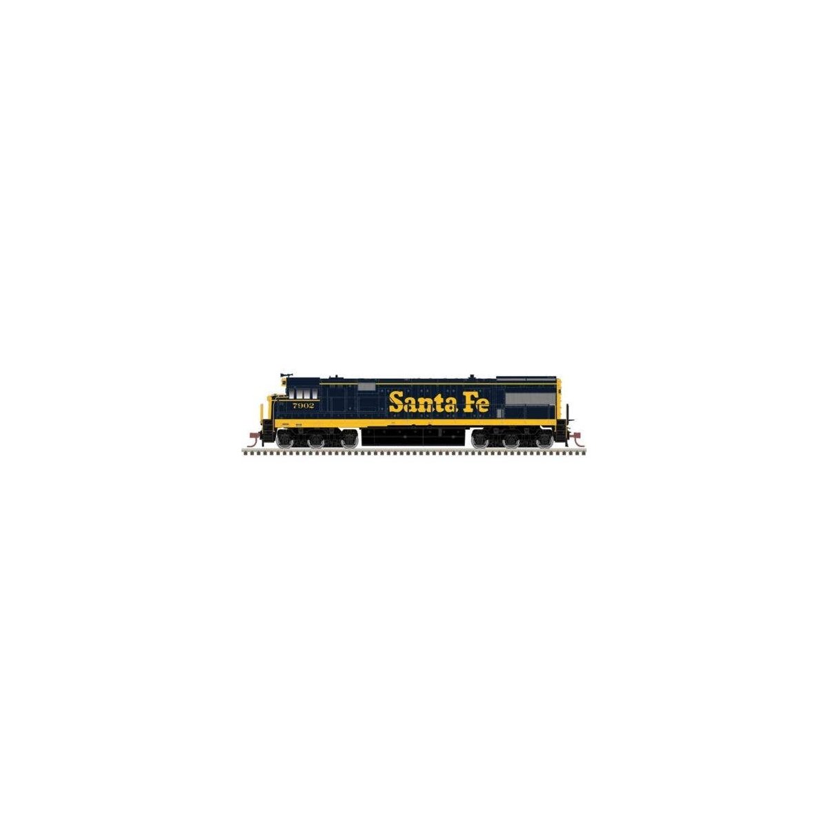 GE U28CG - LokSound and DCC - Master(R) Gold -- Santa Fe 7902 (Bookends Scheme, blue, HO, Atlas Model Railroad Co. 10004624