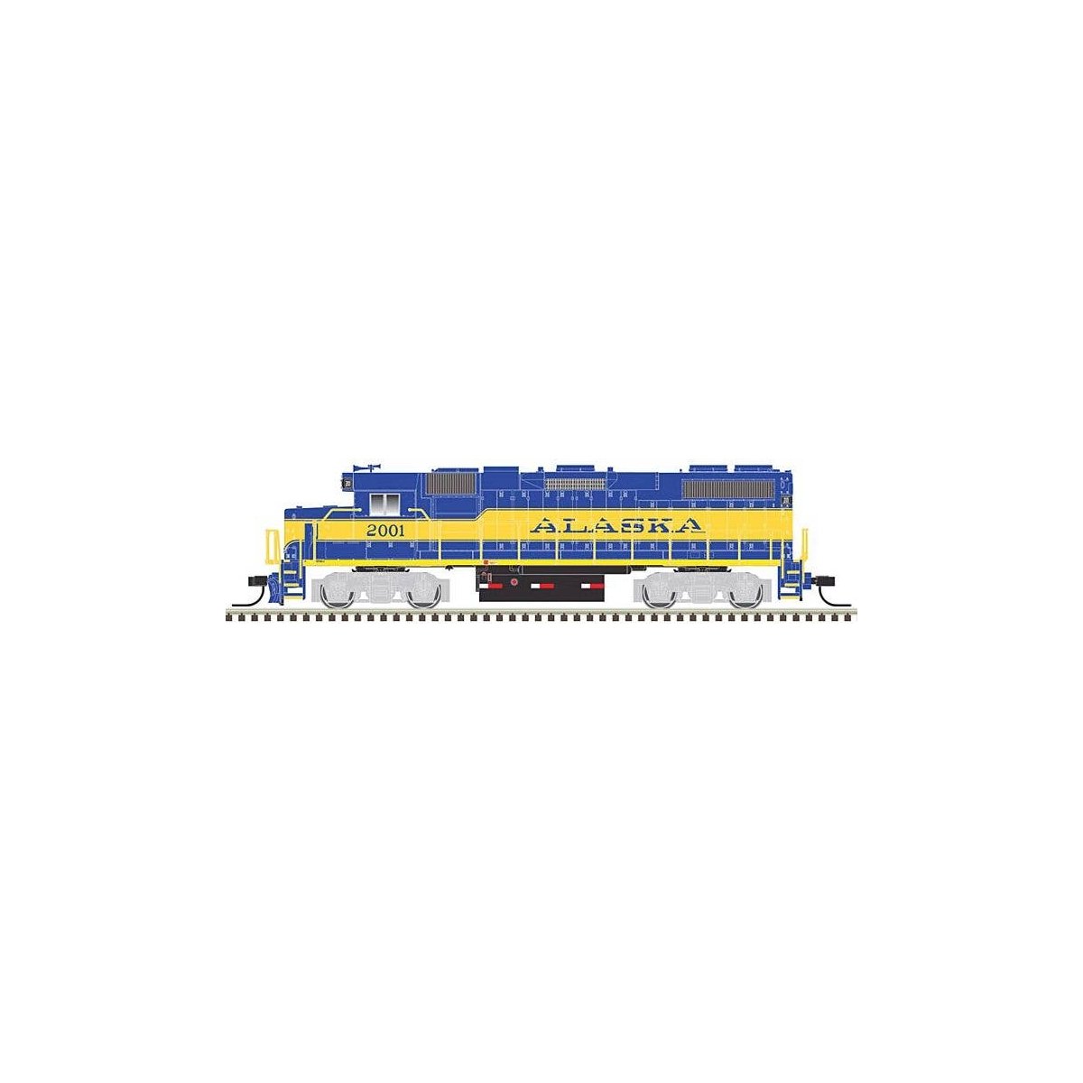 EMD GP38-2 Phase II - LokSound and DCC -- Alasak Railroad 2001 (blue, yellow), N, Atlas Model Railroad Co. 40004832