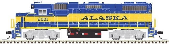 EMD GP38-2 Phase II - LokSound and DCC -- Alasak Railroad 2001 (blue, yellow), N, Atlas Model Railroad Co. 40004832
