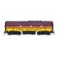 EMD F7B - Standard DC - Stealth -- Aberdeen, Carolina & Western ACWR 276 (magenta, yello, HO, Broadway Limited Imports 9683