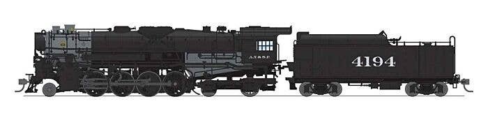 Class T1A 2-8-4 Berkshire - Standard DC - Stealth -- Santa Fe 4195 (black, graphite), HO, Broadway Limited Imports 7847