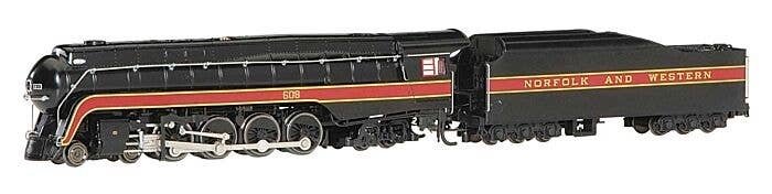 Class J 4-8-4 - Econami(TM) Sound and DCC -- Norfolk & Western 608 (black, maroon), N, Bachmann Industries 53252