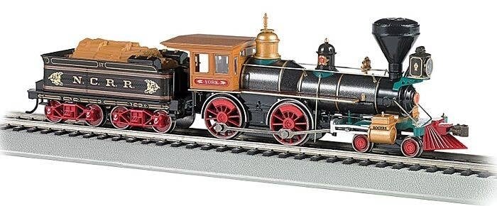 4-4-0 w/Wood Tender Load - Sound & DCC -- North Central Railroad `York`, HO, Bachmann Industries 52706