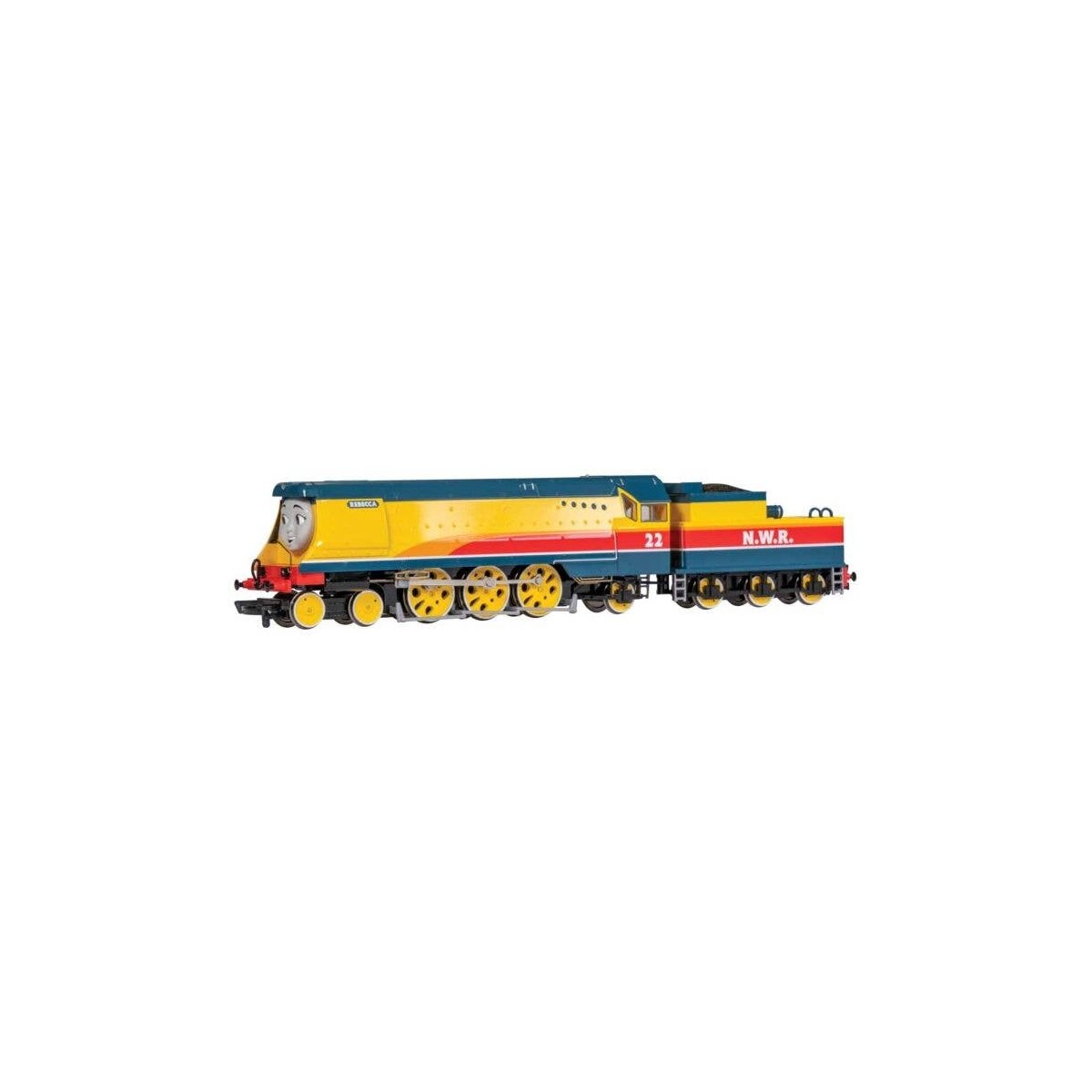 Thomas & Friends(TM) Locomotive -- North Western Railway 22 `Rebecca` (yellow, purple, gray), HO, Bachmann Industries 58826