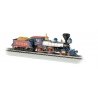 4-4-0 w/Wood Tender Load - Standard DC -- Central Pacific `Jupiter` (silver, black, blue, re, HO, Bachmann Industries 51003