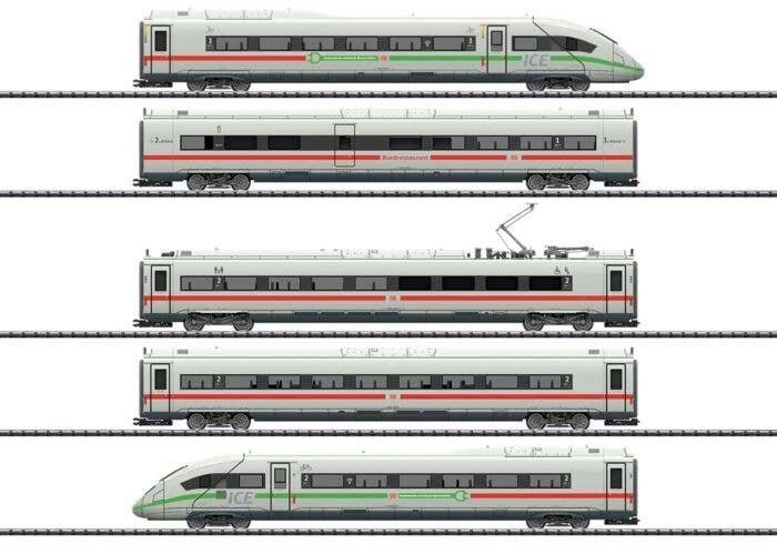ICE 4 Class 412-812 5-Car Train-Only Set with Sound & DCC -- German Federal Railway (Era VI 2019 white, red, HO, Trix 25976