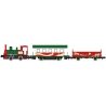 Christmas Train-Only Set - Standard DC - Pocket Line -- 0-4-0T 1225, Powered Passenger Car, Gondola (, N, Kato USA Inc 1225