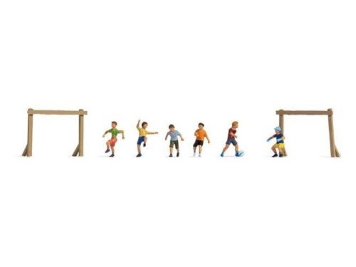 Children on the Soccer Field -- 6 Children, 2 Goals, HO, Noch Gmbh & Co 15817