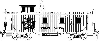 Canadian National - CN -- Wood Cabooses w/Maple Leaf Herald, 1920-1961, HO, Microscale Industries Inc 871033
