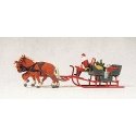 Horse Drawn Sleigh -- Father Christmas & Parcels, HO, Preiser Kg 30448