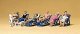Sport & Recreation -- Seated People on Folding Deck Chairs, HO, Preiser Kg 10437