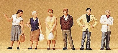 Passers By Waiting -- pkg(6), HO, Preiser Kg 10451