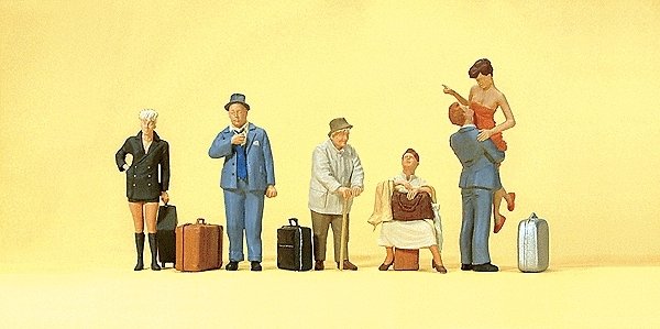 Travelers -- With Luggage pkg(6), HO, Preiser Kg 10540