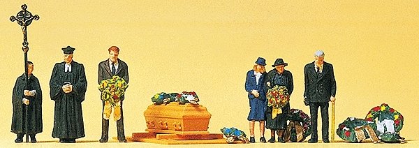 Pedestrians -- Protestant Funeral, N, Preiser Kg 79193