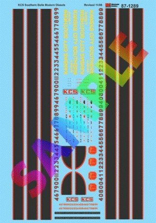 Kansas City Southern - KCS -- Diesel Locomotives (Modern Southern Belle Scheme), HO, Microscale Industries Inc 871289